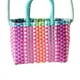 thumbnail image 4 of Verdant Touch Bolsa tejida de plástico colorido con asa de tira, pequeña, bonita bolsa cuadrada de moda para verano, playa, verde y rojo rosa, multicolor, 60_x_180_cm, 4 of 5