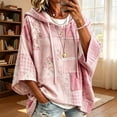 thumbnail image 2 of Women Oversized Tunic Drawstring Sweaters Fall Slouchy 3/4 Sleeve Soft and Comfort Casual Pullover, 4XL, 2 of 4