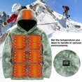 thumbnail image 2 of Sudadera Con Capucha Con Calefacción 9 Áreas Calor Abrigo Con Calefacción Lavable para Invierno (Verde XL), 2 of 9