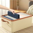 thumbnail image 7 of Cotton Linen Foldable Storage Box, Wardrobe Organizer Bin, Collapsible Fabric Storage, for Clothes Toys Blankets, Beige, 18.5 X 11.75 X 9.75 Inches, by FAJHHA, 7 of 7