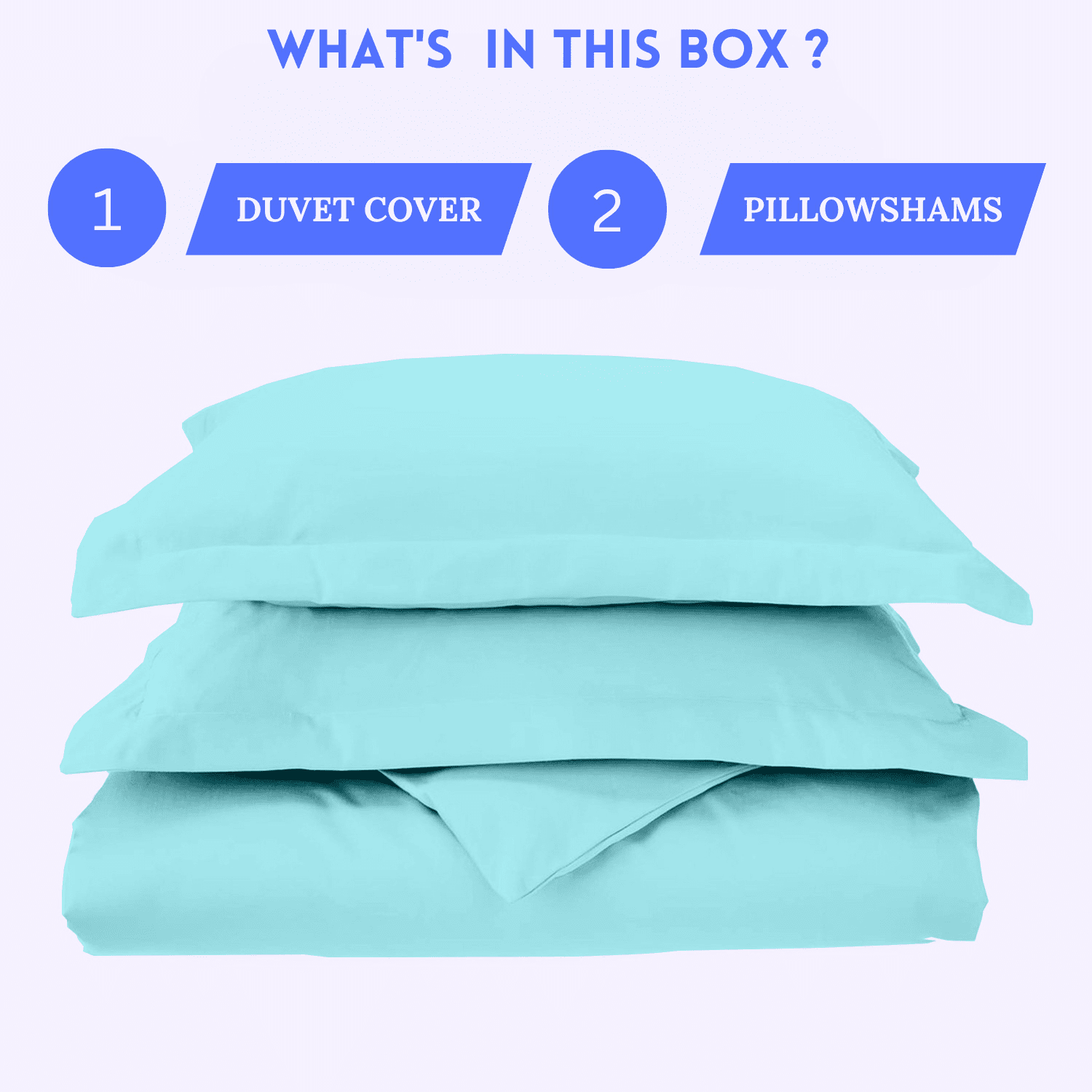 EASYCOT 800TC Soft Egyptian Cotton Duvet Cover Set 3 Pieces Breathable Bedding Set with Zipper Closure Long Staple - Comforter Cover - Aqua Blue , Super King Plus (120X120)