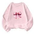 thumbnail image 7 of LYXSSBYX Sweatshirts for Women Loose Fit Women's Bow Sweatshirt Cute Long Sleeve Round Neck Pullover Top, 7 of 7