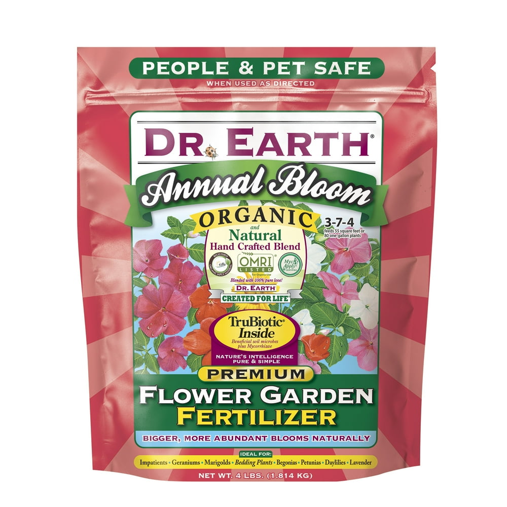 Dr. Earth Organic & Natural Annual Bloom Flower Garden Fertilizer, 4 lb