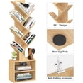thumbnail image 6 of LEYAOYAO 9-Tier Zigzag Wooden Bookcase with Storage, Free Standing Tree Bookshelf for Office, Natural Oak, 6 of 8