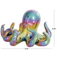 thumbnail image 3 of 11" x 7" Multi Colored Ceramic Octopus Sculpture with Rainbow Shimmer Finish, by DecMode, 3 of 10