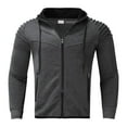 thumbnail image 1 of YOPTOP Men‘s Autumn Folded Long Sleeve Hooded Cardigan Jacket Top,darkgray,L, 1 of 6