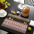 thumbnail image 3 of Black Boho Oriental Flowers and Paisleys Pattern Summer Placemats Table Placemats Set Of 6-Linen Kitchen Washable Placemats Table Mats 11.8"x17.7"Non-Slip Heat Resistant, 3 of 5