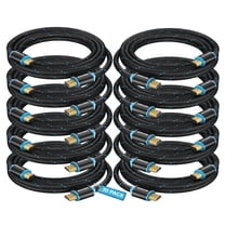 Maximm 4K HDMI Cable 10 Pack 6 Feet – High-Speed HDMI Cord 18 Gbps, Supports 4K 60Hz, Nylon Braided