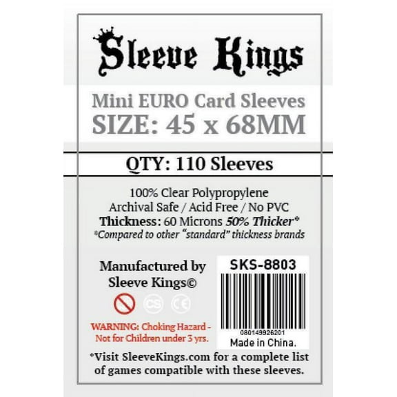 Sleeve Kings: Mini Euro Card Sleeves (45x68mm) (110)