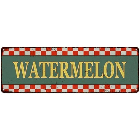 Old Style Metal - Watermelon Checkerboard Country Style Vintage Metal Sign 6x18 Old Advertising Man Cave Game Room M6180683