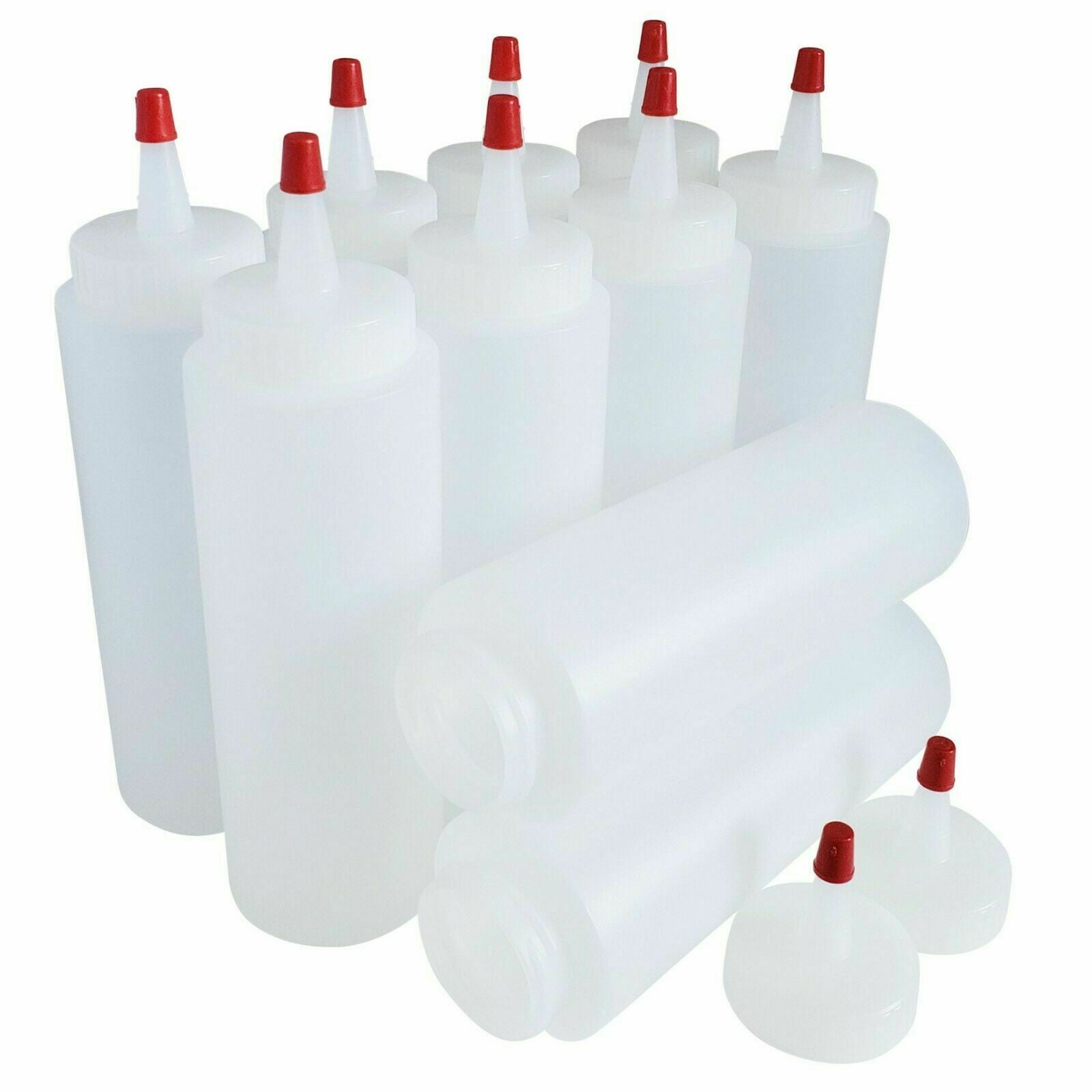 12 Oz Clear Plastic Squeeze Bottle 3pk Condiment Dispenser Ketchup Mustard Sauce