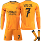 thumbnail image 1 of 2425 Real Madrid Football Shirt No. 5 Bellingham 7 Vinicius Jr. Long Sleeve Football Shirt Set for Adults and Kids No.7 VINIJR. qd No.7 VINIJR., 1 of 2