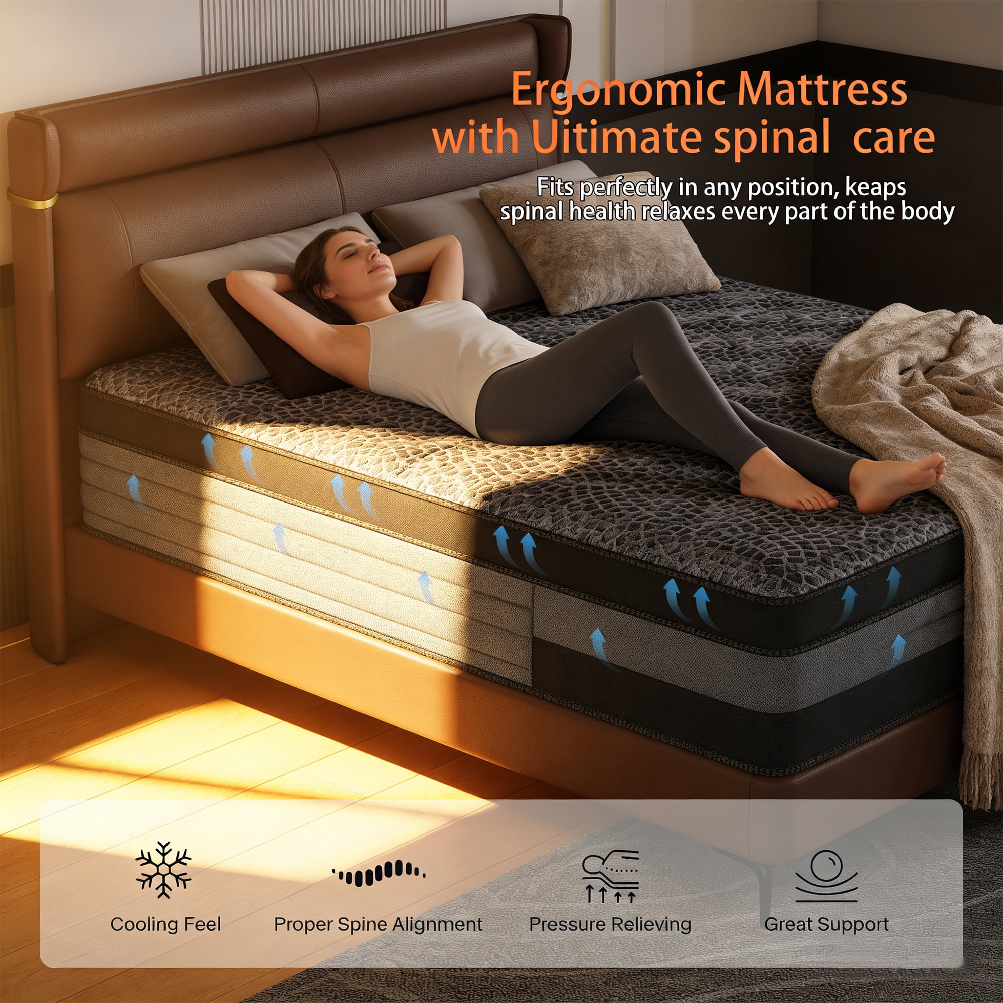 14 inch Twin Mattress,Memory Foam Hybrid Twin Mattress in a Box with Pocket Springs, Pressure Relief & Motion Isolation, CertiPUR-US Certified, Medium Firm
