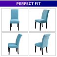 thumbnail image 4 of Stretch Chair Covers for Dining Room Set of 2, Removable Washable Dining Room Chair Covers, Dining Chair Slipcovers Seat Protector, Great Decoration for Home and Banquet (Dusty Blue, 2 Pack), 4 of 7
