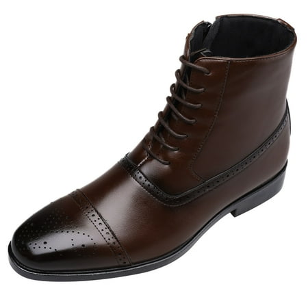 

Mens Shoes Classic Business Leather Shoes Fashion Casual High Top Lace Up Side Zipper Leather Shoes Leather Shoes for Men Chukka Leather Mens Shoes 574 Shows for Work Men Mens Working Tennis Shoes