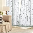 thumbnail image 2 of Ssheer Curta2 Panels Embroidered Leaf Patterned Rod Pocket Flsemi Faux Linen Window Drapes Set For Living Room Bedroom Dining  52x84 Inches Long, 2 of 7