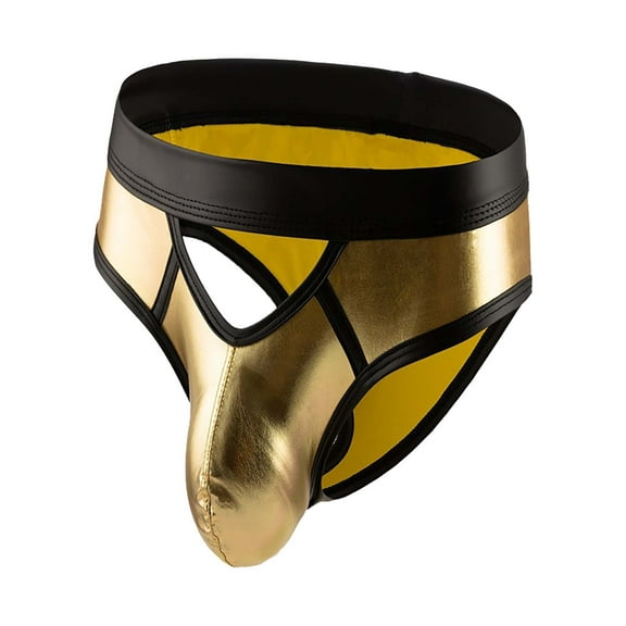 LNWUY Mens Underwear Lingerie for Men Shorts Pants See Through Lace Boxer Briefs Gold L