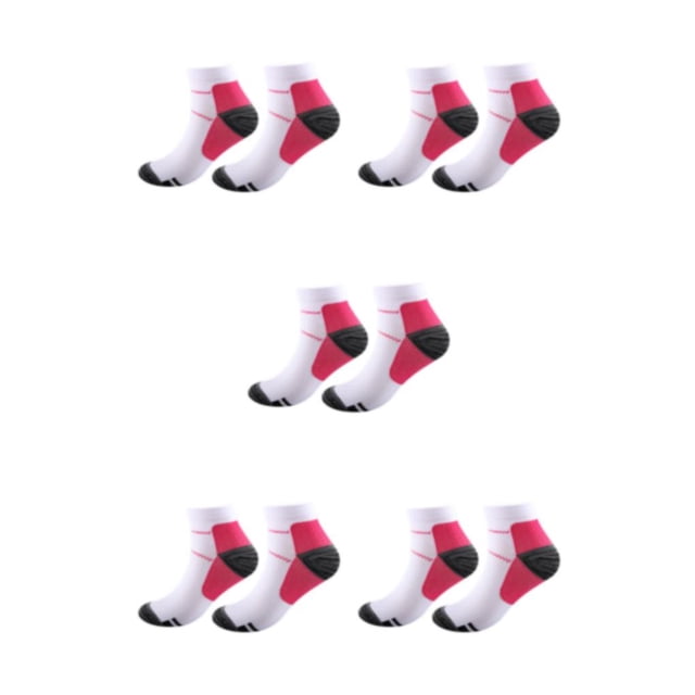 kurtrusly 1/2/3/5 2 Pcs/ensemble Chaussettes de Compression pour Femmes Performance et Réduction de la Fatigue Soulagement Rouge Rose P/M 5 Pcs