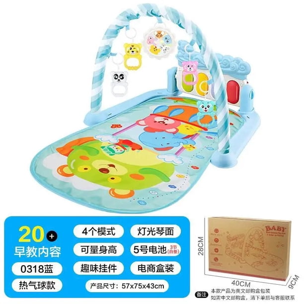 Alfombra de juego para bebé, estera de gimnasio de actividades con luz Musical, Centro de Actividades, Piano, juguetes para bebés recién nacidos, niños pequeños de 0 a 12 meses