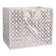 Contemporary Home Living 21" Bronze and White Multi-purpose Tote Bag