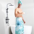 thumbnail image 5 of Colevkie 2 Pcs Men's Adjustable Bath Skirt & Soft Bath Towel Set Quick Drying Absorbent Beach Towel Bath Wrap Set Printed Ink Painting Style Pattern, 5 of 7