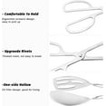 thumbnail image 3 of ABPETE 3 Pieces Buffet Serving Tongs, Salad Tongs for Kitchen Serving, Stainless Steel Food Scissor Tongs, Thickening Food Serving Tongs for Home Party(Silver), 3 of 6