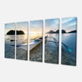 thumbnail image 2 of Boat Docked at Beautiful Sunset - Seashore Canvas Art Print, 2 of 3