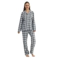 thumbnail image 1 of YUSHOW Flannel Pajama Set for Women Long Sleeve Womens Pajama Sets Soft Comfy Sleepwear Pj Set 2 Piece Loungwear with Long Plaid Pjs Pants, 1 of 7