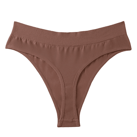 Fulorrnie Underwear for Women Plus Size Seamless Sport Comfort Panty Hipster Banded Waist Breathable Panties Brown XL