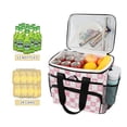 thumbnail image 2 of FORMRS Insulated Cooler Bag 24 Cans Capacity Soft Leakproof Lunch Box with Side Pockets, Pink Checkered Heart, 2 of 7