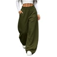 thumbnail image 5 of Khunlpohl Women's Wide Leg Sweatpant Elastic Waist Casual Loose Pants Workout Running Sports Sweatpants with Pockets, 5 of 7