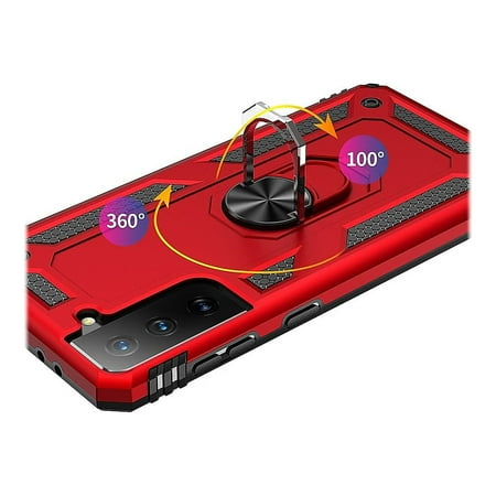 SaharaCase - Military Kickstand Series Case for Samsung Galaxy S21 FE 5G - Red