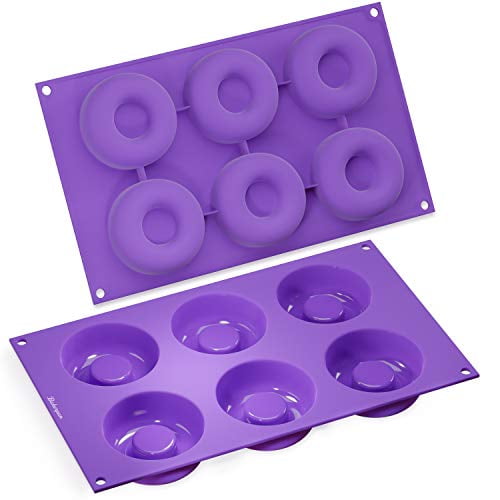 Bakerpan Silicone 2.75 Inch Round Donut Mold, Ring Mini Cakes, Pastry