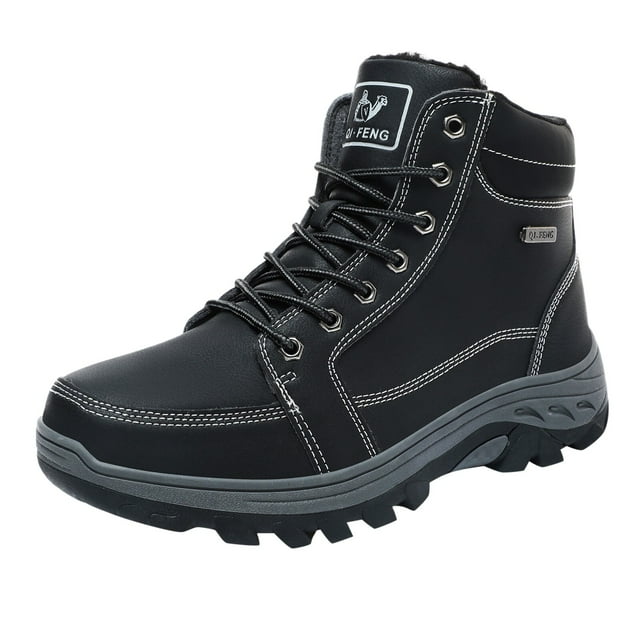 Dsscvnef Bottes de Neige Thermiques pour Hommes Chaussures de Randonnée Non Hivernales Hautes Prévention des Collisions Couche Intérieure Douce pour Temps Froid