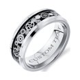thumbnail image 4 of Mechanic Car Racer Ring  Rock Motorcycle Biker Jewelry Silver Titanium Rings for Men Wedding Bands Steampunk Gear Wheel Carbon Fiber Inlay Beveled Edges Comfort Fit 8MM, 4 of 4