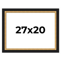 27x20 Frame Gold Real Wood Picture Frame Width 2.25 Inches | Interior Frame Depth 0.5 Inches |