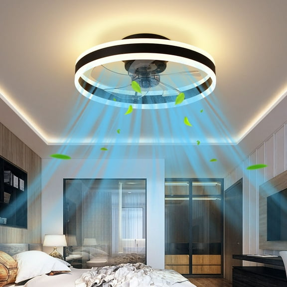 AZXY Ceiling Fan with Light,Ceiling Fan and Light,Flush Mount Ceiling Fans,Modern Ceiling Fans Clearance