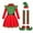 Red-b, variant on Teen Elf Girl Outfit Short Sleeve Christmas Elf Dress Girls Hat Set Party Dress Christmas Outfits for Kids 10-13 years