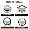 thumbnail image 4 of Premium Custom Fit Steering Wheel Cover for Honda - Genuine NAPA Leather & Carbon Fiber Design | Anti-Slip Grip | Includes Bonus Cup Mat & 3-in-1 Charging Cable (Black), 4 of 7