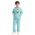 thumbnail image 2 of IUYRTFE Kids Halloween Hooded Sweatshirt Set Long Sleeve Pullover Two Piece Outfit Fall Winter Warm Casual Playwear Party Wear Toddler Boys Girls Clothing(Light Blue#5,2 Years), 2 of 5