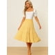 thumbnail image 2 of Falda Larga A Media Pierna Con Bolsillos Escalonados Y Una Línea Para Mujer Amarillo M, 2 of 5