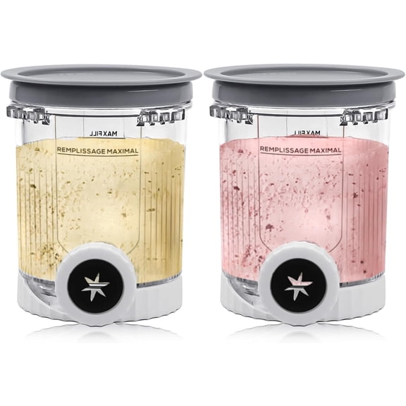 CREAMi Swirl Pints and Lids - 2 Pack, Compatible with NC700 Series Ninja Swirl Ice Cream & Soft Serve Makers, BPA-Free & Dishwasher Safe