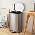 thumbnail image 7 of 13 Gallon/50 L Garbage Can Kitchen Trash Can with Lid Stainless Steel Trash Bin for Office Bedroom Bathroom, Sliver, 7 of 7