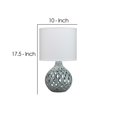 thumbnail image 5 of Benzara BM241105 Table Lamp with Ceramic Bellied Body & Fretwork Pattern, Gray, 5 of 5