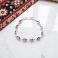 thumbnail image 3 of Sterling Silver Amethyst Bracelet, Dainty Solitaire Jewelry, Gift For Wife, 3 of 4