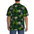 thumbnail image 3 of Lsque Tropical Leaves1 print Men's Cuban Collar Short Sleeve Shirt Summer Beachwear Casual Button Down Fashionable Vacation Leisure Shirt-4X-Large, 3 of 7