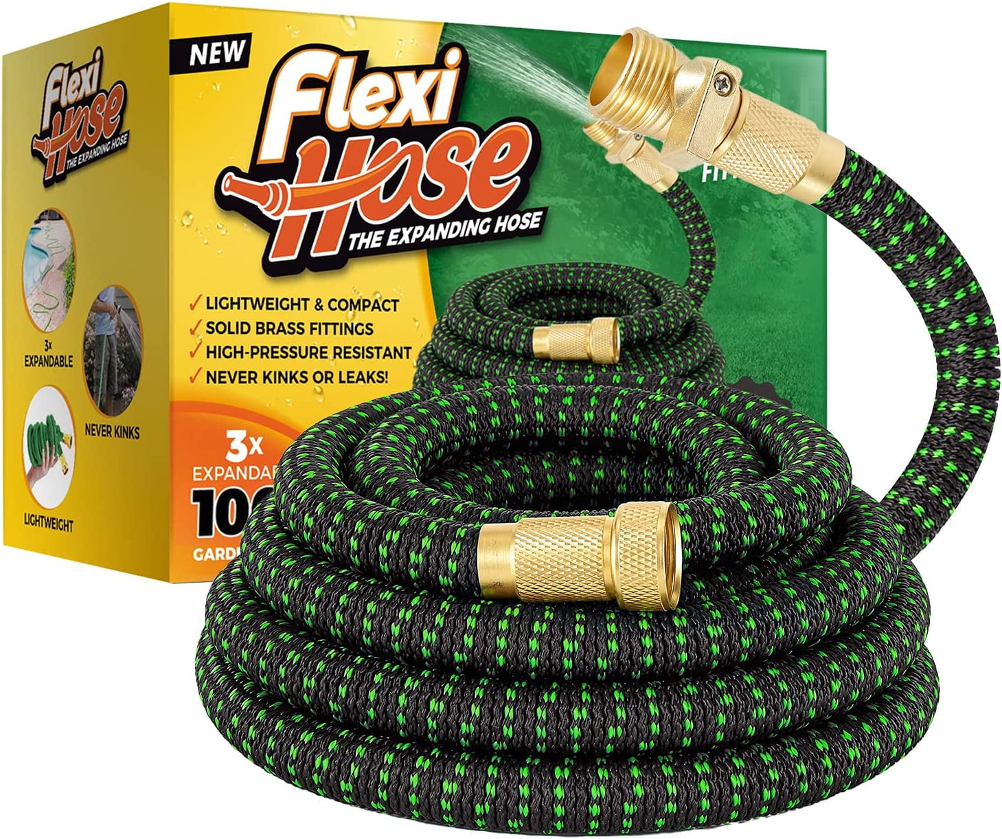 Flexi Hose Lightweight Expandable Garden Hose, Lightweight & No-Kink ...