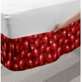 thumbnail image 2 of Red Bed Skirt, Fruit Theme Illustration Strawberries Pattern Vibrant Ripe Juicy Organic Food, Elastic Bedskirt Dust Ruffle Wrap Around for Bedding Decor, 4 Sizes, Jade Green and Red, by Ambesonne, 2 of 2