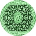 thumbnail image 1 of Ahgly Company Indoor Round Medallion Emerald Green Traditional Area Rugs, 8' Round, 1 of 4