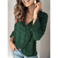 thumbnail image 4 of Camisas con cuello en V y botones para mujer, camisas de manga larga con solapa suave, holgadas, informales, elegantes, para oficina, citas, trabajo, compras, 4 of 6